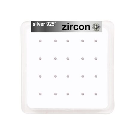 Σκουλαρίκι μύτης Silver 925 4 clip Zircon 1.5 mm με μπίλια