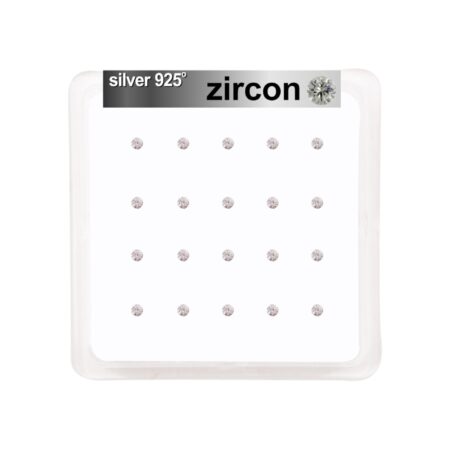 Σκουλαρίκι μύτης Silver 925 4 clip Zircon 2 mm