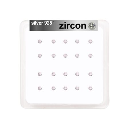 Σκουλαρίκι μύτης Silver 925 4 clip Zircon 2.5 mm
