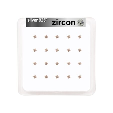 Σκουλαρίκι μύτης Silver 925 χρυσό 4 clip Zircon 2 mm